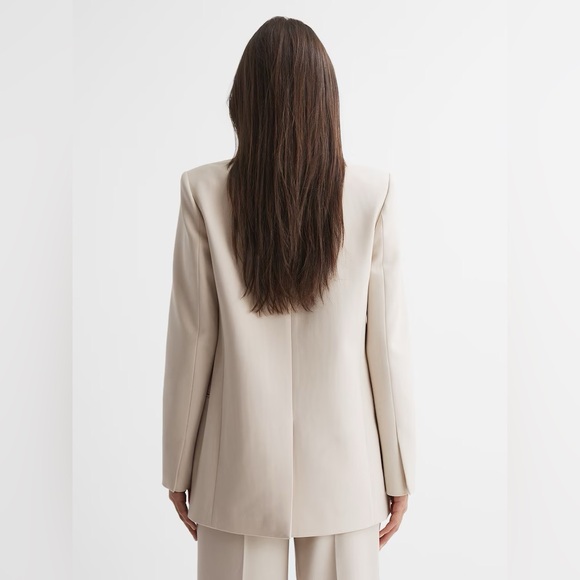 NWT Reiss Maya Open Front Blazer in Beige Size US4 - Picture 5 of 10